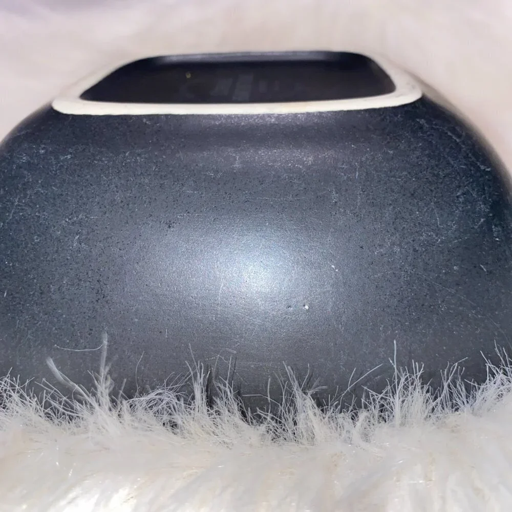 Green and Black Glazed Stoneware Bowl